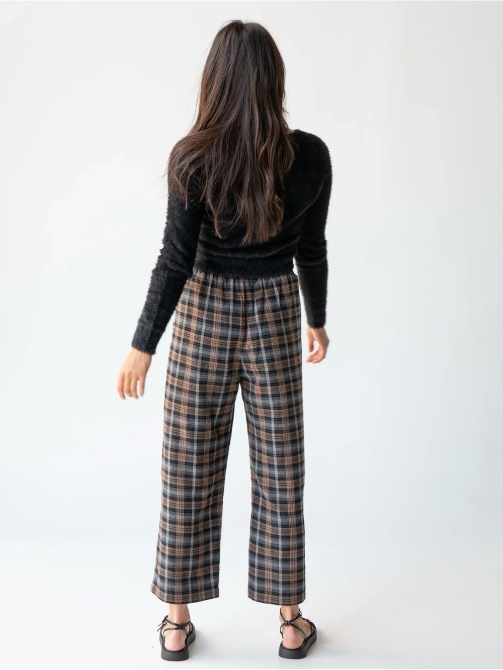 Natural Life Beckett Flannel Pants Brown Grey Plaid NWT Size M - Picture 3 of 10